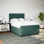 Giroletto a Molle con Materasso Verde Scuro 140x190 cm Velluto