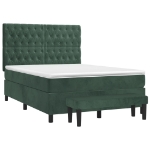Giroletto a Molle con Materasso Verde Scuro 140x200 cm Velluto