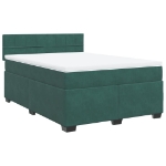 Giroletto a Molle con Materasso Verde Scuro 140x200 cm Velluto