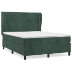 Giroletto a Molle con Materasso Verde Scuro 140x200 cm Velluto