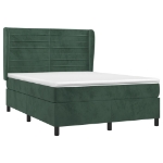 Giroletto a Molle con Materasso Verde Scuro 140x200 cm Velluto