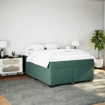 Giroletto a Molle con Materasso Verde Scuro 140x200 cm Velluto
