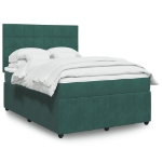 Giroletto a Molle con Materasso Verde Scuro 140x200 cm Velluto