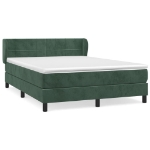 Giroletto a Molle con Materasso Verde Scuro 140x200 cm Velluto