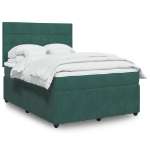 Giroletto a Molle con Materasso Verde Scuro 140x200 cm Velluto