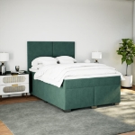 Giroletto a Molle con Materasso Verde Scuro 140x200 cm Velluto