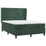 Giroletto a Molle con Materasso Verde Scuro 140x200 cm Velluto