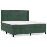 Giroletto a Molle con Materasso Verde Scuro 160x200 cm Velluto