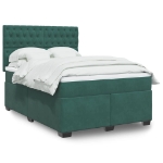 Giroletto a Molle con Materasso Verde Scuro 160x200 cm Velluto