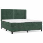 Giroletto a Molle con Materasso Verde Scuro 160x200 cm Velluto