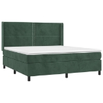 Giroletto a Molle con Materasso Verde Scuro 160x200 cm Velluto