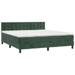 Giroletto a Molle con Materasso Verde Scuro 160x200 cm Velluto