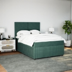 Giroletto a Molle con Materasso Verde Scuro 160x200 cm Velluto