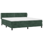 Giroletto a Molle con Materasso Verde Scuro 160x200 cm Velluto
