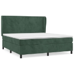 Giroletto a Molle con Materasso Verde Scuro 160x200 cm Velluto