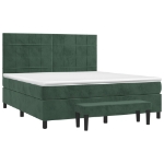 Giroletto a Molle con Materasso Verde Scuro 160x200 cm Velluto