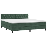 Giroletto a Molle con Materasso Verde Scuro 160x200 cm Velluto