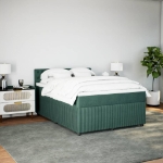 Giroletto a Molle con Materasso Verde Scuro 160x200 cm Velluto