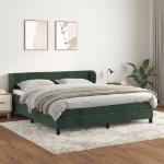 Giroletto a Molle con Materasso Verde Scuro 160x200 cm Velluto