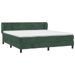 Giroletto a Molle con Materasso Verde Scuro 160x200 cm Velluto