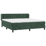 Giroletto a Molle con Materasso Verde Scuro 160x200 cm Velluto