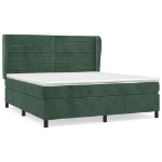 Giroletto a Molle con Materasso Verde Scuro 160x200 cm Velluto