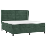 Giroletto a Molle con Materasso Verde Scuro 160x200 cm Velluto