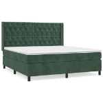 Giroletto a Molle con Materasso Verde Scuro 160x200 cm Velluto