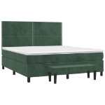 Giroletto a Molle con Materasso Verde Scuro 160x200 cm Velluto