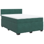 Giroletto a Molle con Materasso Verde Scuro 160x200 cm Velluto