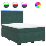 Giroletto a Molle con Materasso Verde Scuro 160x200 cm Velluto