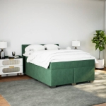 Giroletto a Molle con Materasso Verde Scuro 160x200 cm Velluto