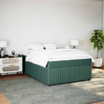 Giroletto a Molle con Materasso Verde Scuro 160x200 cm Velluto