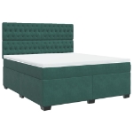 Giroletto a Molle con Materasso Verde Scuro 180x200 cm Velluto