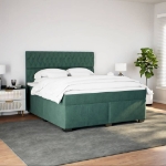 Giroletto a Molle con Materasso Verde Scuro 180x200 cm Velluto