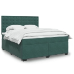 Giroletto a Molle con Materasso Verde Scuro 180x200 cm Velluto
