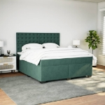 Giroletto a Molle con Materasso Verde Scuro 180x200 cm Velluto