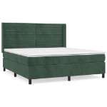 Giroletto a Molle con Materasso Verde Scuro 180x200 cm Velluto