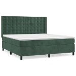 Giroletto a Molle con Materasso Verde Scuro 180x200 cm Velluto