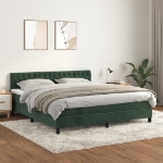 Giroletto a Molle con Materasso Verde Scuro 180x200 cm Velluto