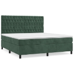 Giroletto a Molle con Materasso Verde Scuro 180x200 cm Velluto