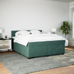 Giroletto a Molle con Materasso Verde Scuro 180x200 cm Velluto