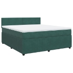Giroletto a Molle con Materasso Verde Scuro 180x200 cm Velluto