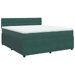 Giroletto a Molle con Materasso Verde Scuro 180x200 cm Velluto