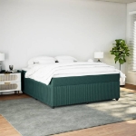 Giroletto a Molle con Materasso Verde Scuro 180x200 cm Velluto