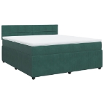 Giroletto a Molle con Materasso Verde Scuro 180x200 cm Velluto