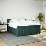 Giroletto a Molle con Materasso Verde Scuro 180x200 cm Velluto