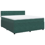 Giroletto a Molle con Materasso Verde Scuro 180x200 cm Velluto