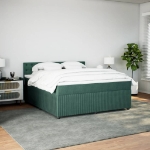 Giroletto a Molle con Materasso Verde Scuro 180x200 cm Velluto