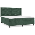 Giroletto a Molle con Materasso Verde Scuro 180x200 cm Velluto